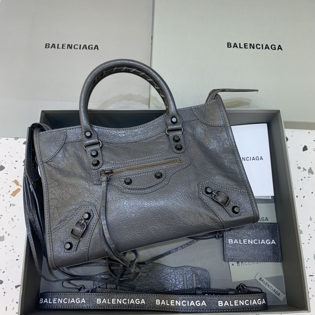 Balenciaga Classic City Small Handbag Shoulder Bag Dark Gray